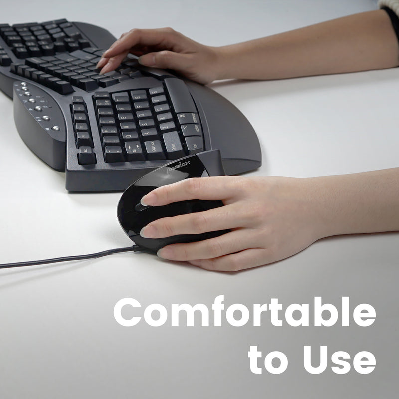 PERIMICE-513 L - Wired Left-Handed Ergonomic Vertical Mouse. Comfortable to use.