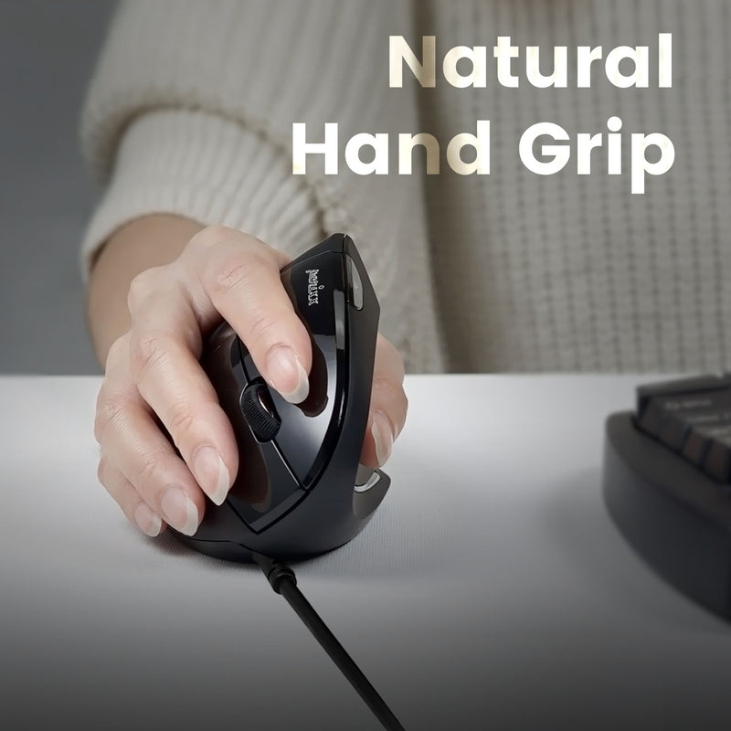 PERIMICE-513 - Wired Ergonomic Vertical Mouse. Natural hand grip.