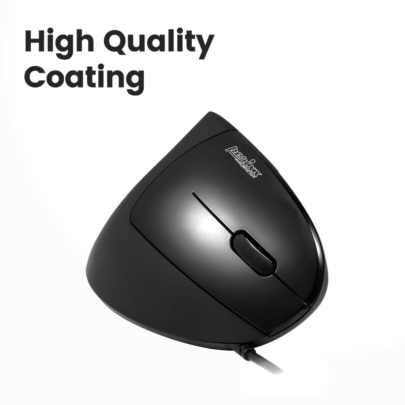 PERIMICE-513 - Wired Ergonomic Vertical Mouse with high quality coating.