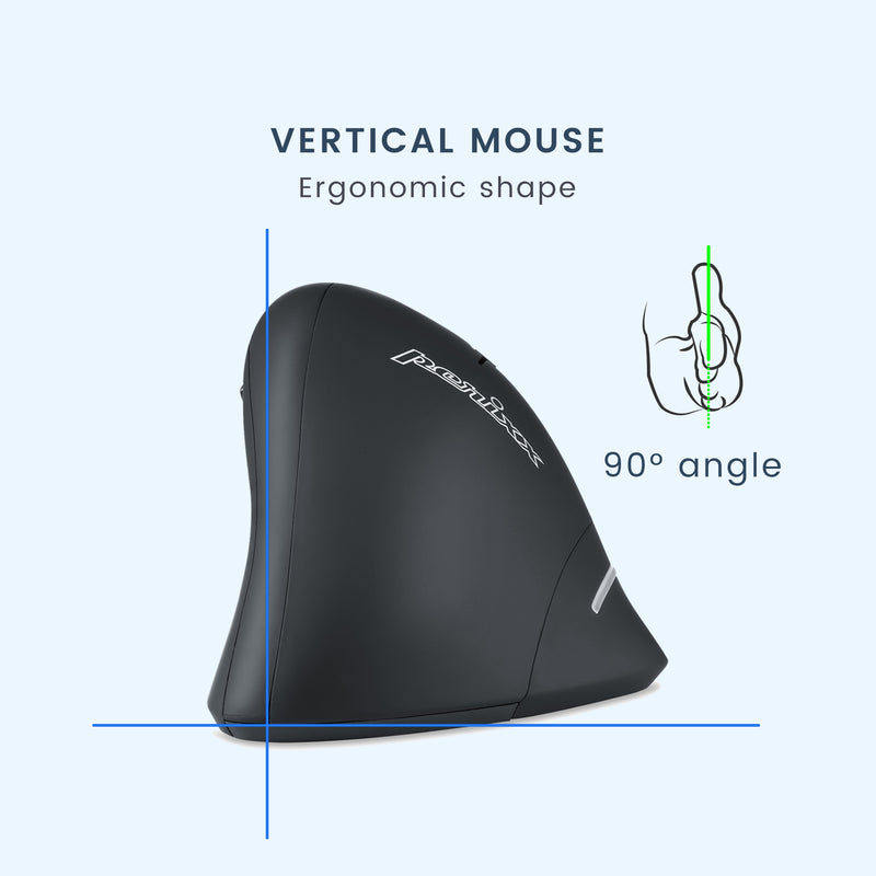 PERIMICE-608 - Wireless Ergonomic Vertical Mouse Programmable Buttons in ergo vertical shape