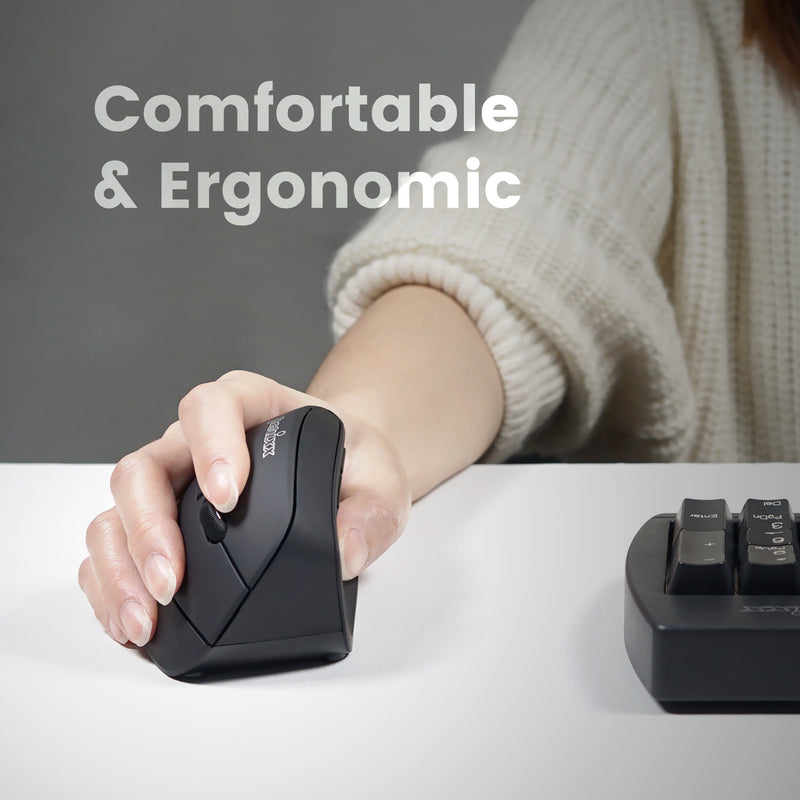 PERIMICE-715 II - Wireless Ergonomic Vertical Mouse. Ergonomic and Comfortable.