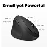 PERIMICE-719L - Left-handed Wireless Ergonomic Mouse Smaller Hand Size Silent Click. Small and powerful with 6 buttons: dpi switch, left click, scroll wheel, right click, page back and page forward.