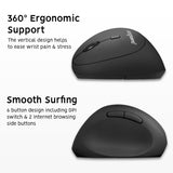 PERIMICE-719L - Left-handed Wireless Ergonomic Mouse Smaller Hand Size Silent Click. 360 degrees ergo support: The vertical design helps to ease wrist pain and stress. Smooth Surfing: 6-button design including a DPI switch and 2 internet browsing side buttons.