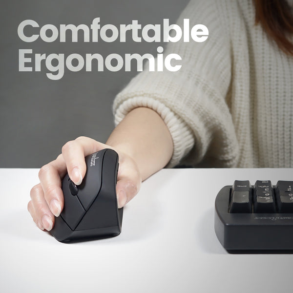 PERIMICE-804 - Bluetooth Ergonomic Vertical Mouse. Vertical design eases your wrist pain.