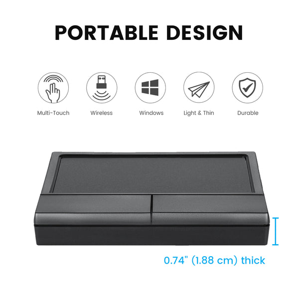 PERIPAD-704 - Wireless Touchpad. 0.74'' (1.88 cm) thick portable design. Multi-touch, wireless, light and thin, durable, suitable for windows system.