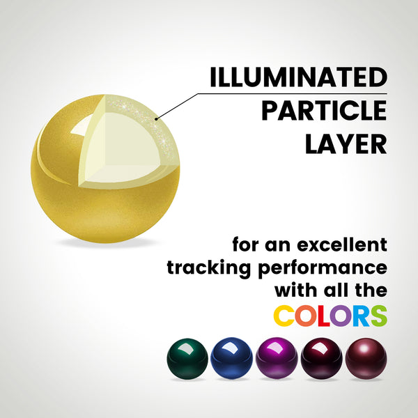 PERIPRO-303 GGO - Glossy Gold 34mm Trackball.  Illuminated partible layer for an excellent tracking performance with all the colors.