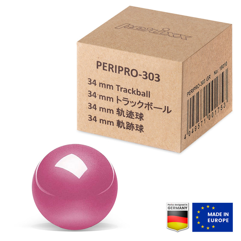 PERIPRO-303 PK- Glossy Pink 34mm Trackball with package