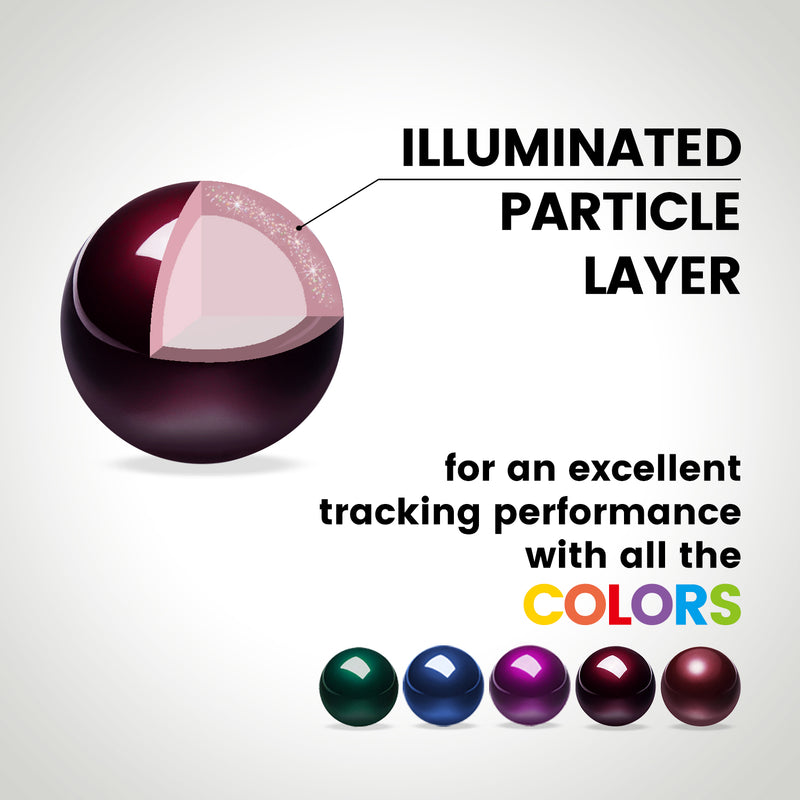 PERIPRO-303 GR - Glossy Red 34mm Trackball. Illuminated partible layer for an excellent tracking performance with all the colors.