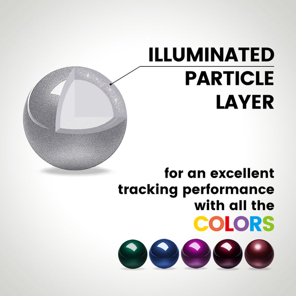 PERIPRO-303 GSL - Glossy Silver 34mm Trackball. Illuminated partible layer for an excellent tracking performance with all the colors.