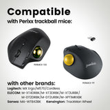 PERIPRO-303 X4B - Glossy 34mm Trackball Pack (Black, Silver, Green, and Yellow). Wide compatibility with products from Perixx and also other brands.