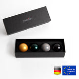 PERIPRO-303 X4B - Glossy 34mm Trackball Pack (Black, Silver, Green, and Yellow) with package
