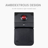 PERIPRO-706 - Wireless Trackball Mouse plus Wrist Rest Pad 800 DPI. Ambidextrous design for left-handed and also right-handed users.