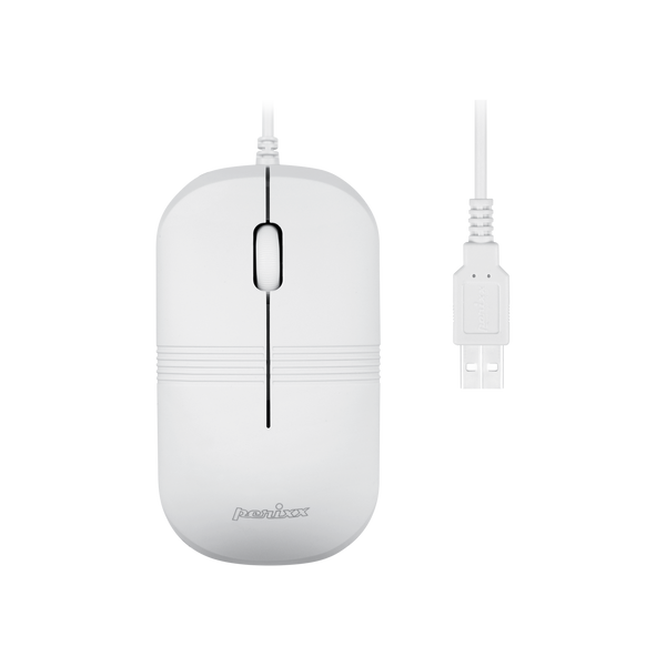 PERIMICE-503 W - Wired White Waterproof Mouse with USB interface