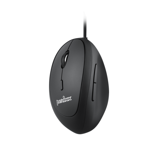 PERIMICE-519 L - Left-Handed Wired Ergonomic Vertical Mouse Silent Click
