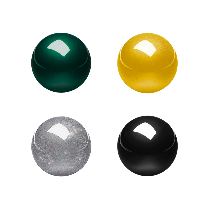 PERIPRO-303 X4B - Glossy 34mm Trackball Pack (Black, Silver, Green, and Yellow)