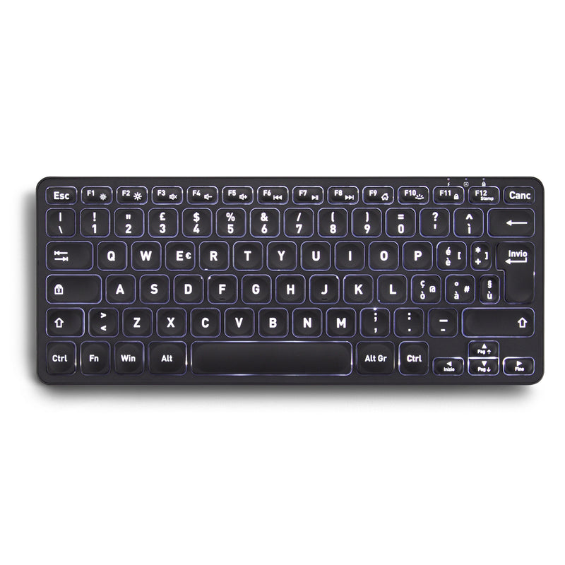 PERIBOARD-732B Kabellose Mini-Tastatur mit Scherentasten und Weiße Hintergrundbeleuchtung, 