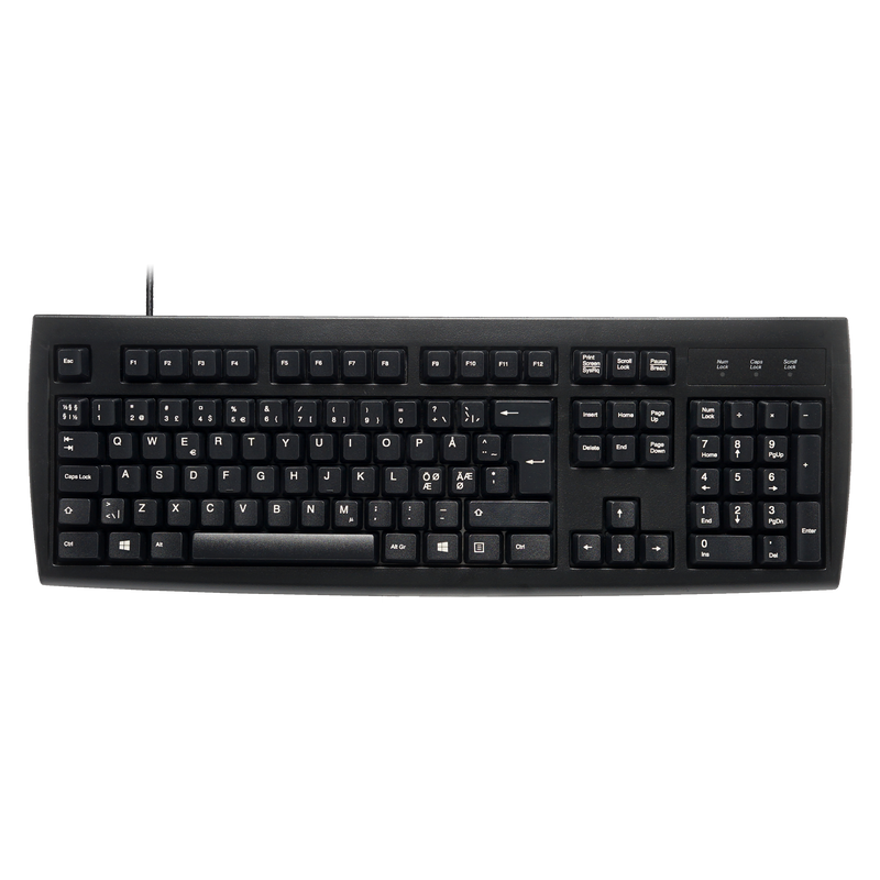 PERIBOARD-107 - PS/2 Black Standard Keyboard in nordic layout.