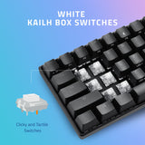 Perixx PX-4300 Wireless Gaming TKL 60% Backlit Mechanical Keyboard plus Bluetooth with white kailh box switches